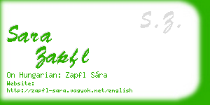 sara zapfl business card