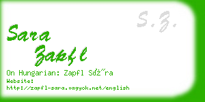 sara zapfl business card